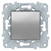 Светорегулятор поворотно-нажимной UNICA NEW, 200 Вт, алюминий | код. NU551530 | Schneider Electric